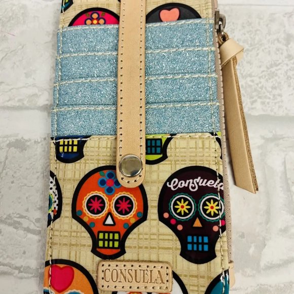 NWT New Consuela Sug Card Organizer Sugar Skull
